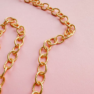 10mm Textured Matte Gold Cable Chain