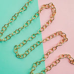 10mm Textured Shiny Gold Cable Chain