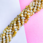 12mm Faceted Tan Luxe Agate Rounds Strand