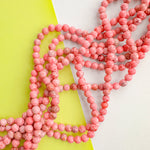 8mm Pink Spotted Dyed Jade Round Strand