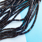 4mm Black Agate Barrel Strand