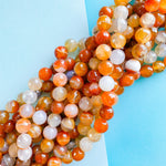 18mm Mixed Orange Agate Faceted Rounds Strand