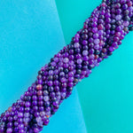 6mm Violet Purple Agate Faceted Round Strand