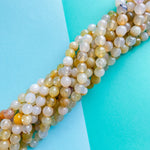 12mm Faceted Limoncello Yellow Agate Rounds Strand