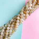 10mm Soft Gray Agate Round Strand