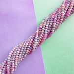 4mm Pastel Rainbow Diamond Crystal Rondelle Strand