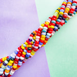 8mm Rainbow Glass Rondelle Strand