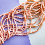 4mm Opaque Diamond Peach Crystal Rondelle Strand