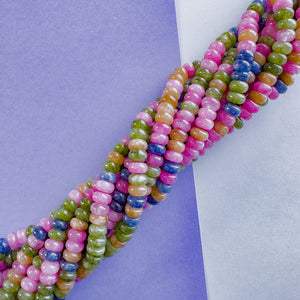 8mm Jewel Candy Smooth Dyed Jade Rondelle Strand