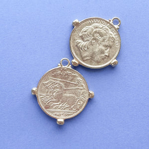 35mm Satin Gold Coin Charm