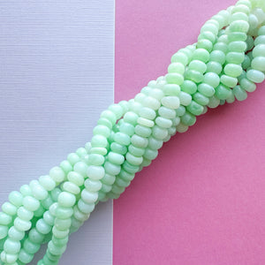 8mm Smooth Mint Green Dyed Opal Rondelle Strand