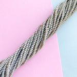 3mm Glittery Gray Faceted Chinese Crystal Strand