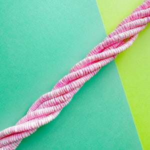 6mm Matte Bubblegum Pink Heishi Puka Shell Strand