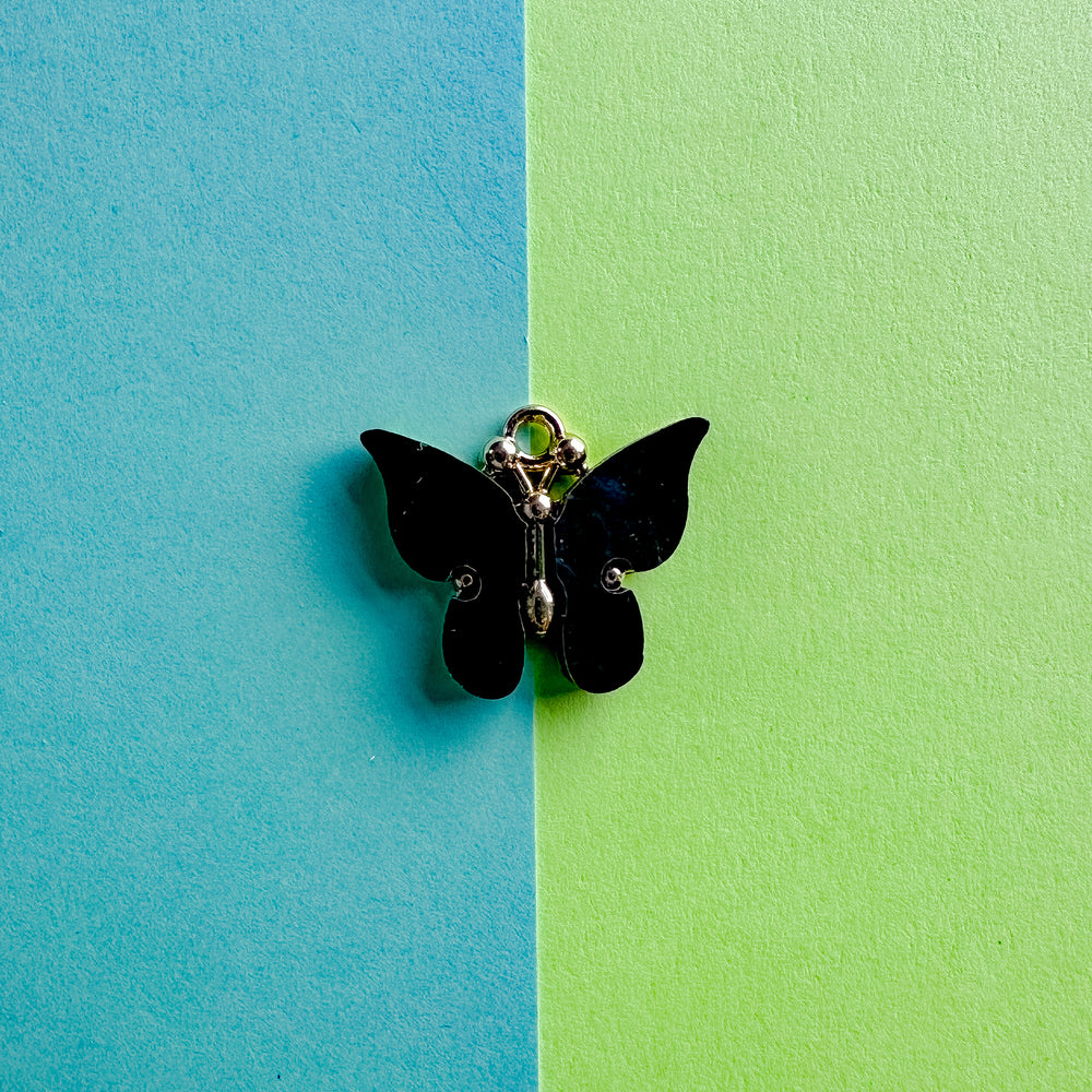 18mm Black Pearl Resin Butterfly Charm