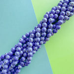 10mm Periwinkle Porcelain Evil Eye Round Strand