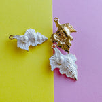 28mm Gold Plated Pearl Conch Shell Charm