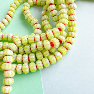 8mm Cherry Limeade Cut Crystal Rondelle Strand