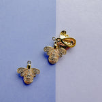 16mm Gold Pave Bumble Bee Charm