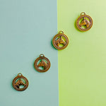 25mm Shiny Gold Horse Brass Medallion Charm - 4 Pack