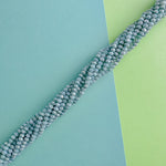 4mm Aqua Swirl Diamond Crystal Rondelle Strand