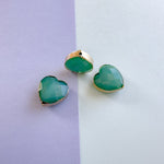 16mm Teal Faceted Crystal Bezel Heart - 3 Pack