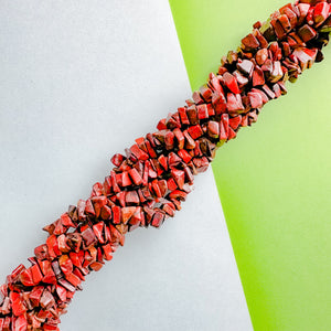 8mm Red Jasper Chip Stone Strand