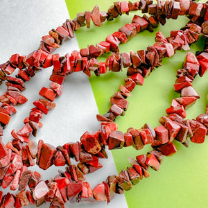 8mm Red Jasper Chip Stone Strand