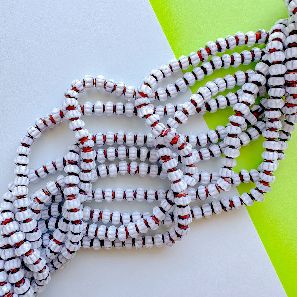 6mm Black and White Chevron Cut Crystal Strand