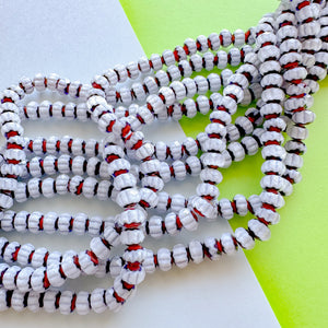 6mm Black and White Chevron Cut Crystal Strand