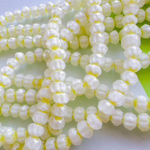 8mm Dandelion Flower Cut Crystal Rondelle Strand