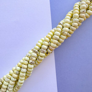 8mm Citron Howlite Rondelle Strand