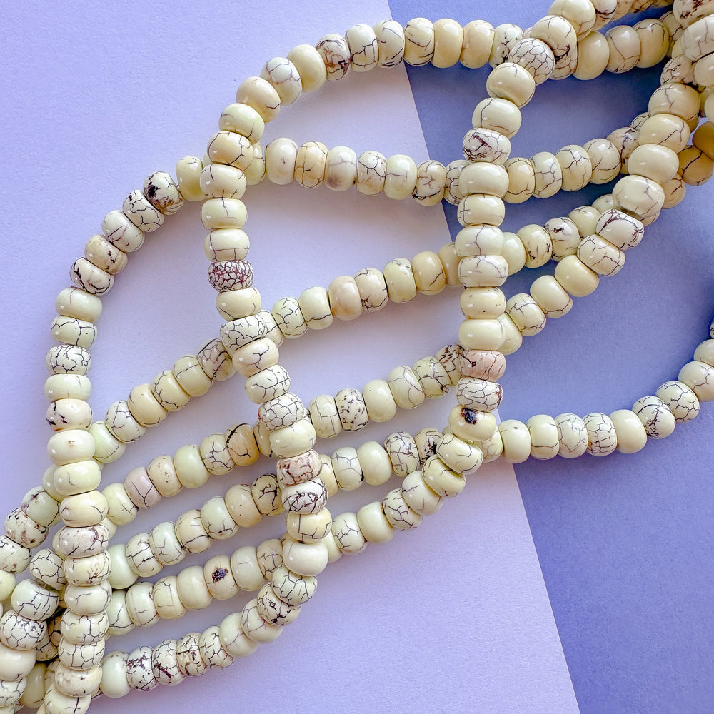 8mm Citron Howlite Rondelle Strand