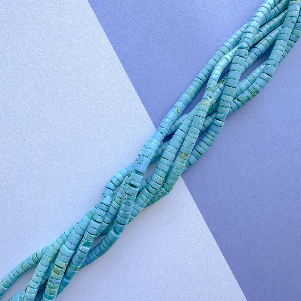 6mm Top-Shelf Turquoise Heishi Strand