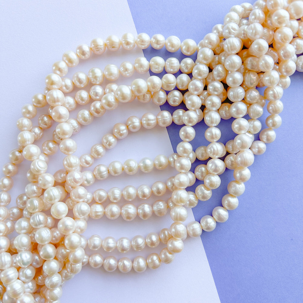 10mm Round Baroque Freshwater Pearl Strand