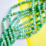 8mm Variegated Green Dyed Jade Rondelle Strand