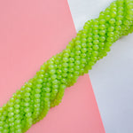 8mm Aloe Green Faceted Crystal Rondelle Strand