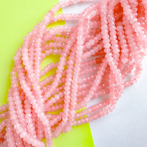 8mm Light Pink Dyed Jade Rondelle Strand