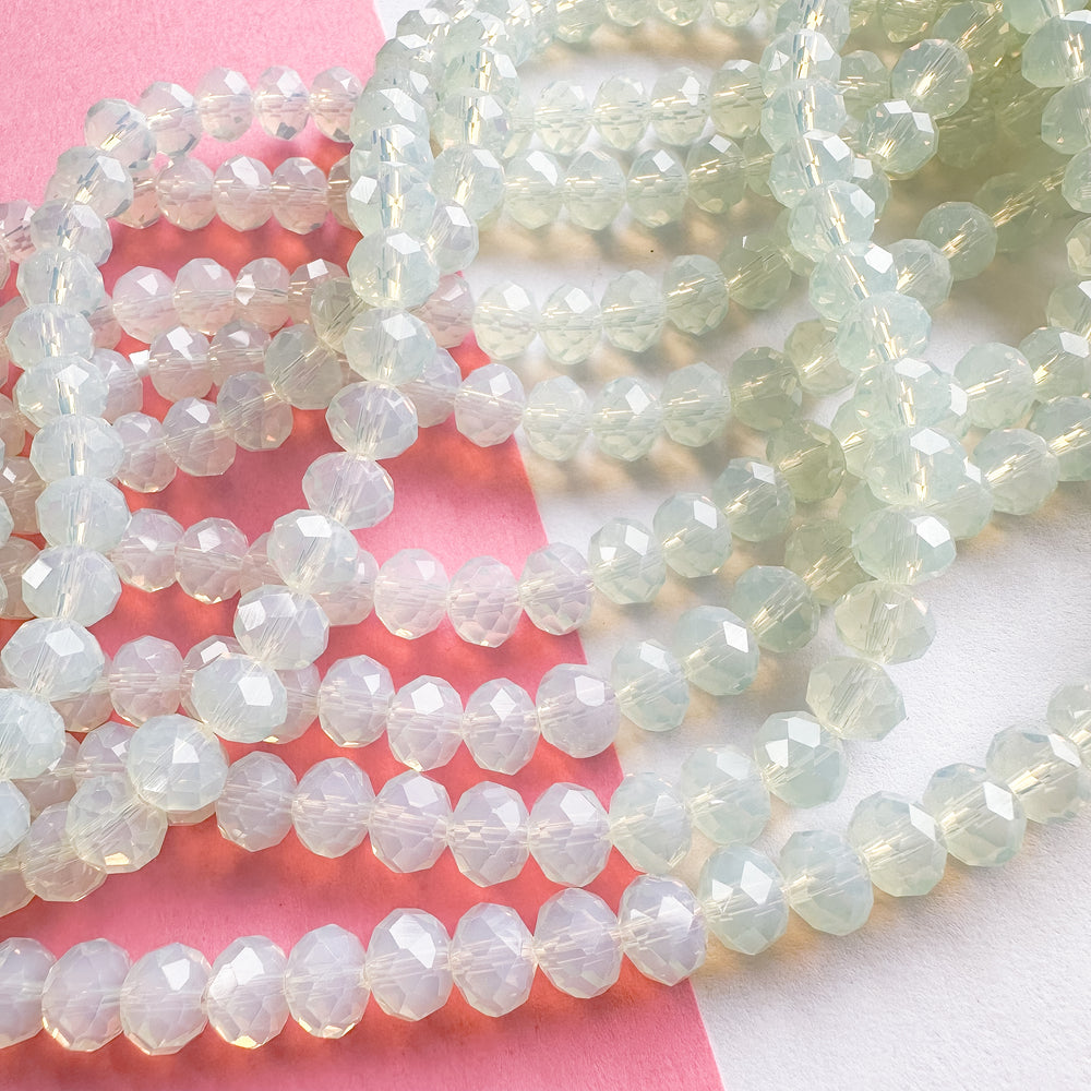 8mm Opalite Crystal Rondelle Strand