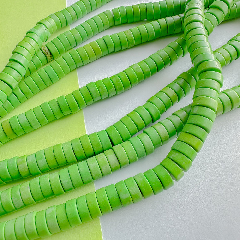 8mm Green Magnesite Heishi Strand