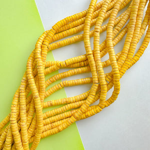 8mm Yellow Magnesite Heishi Strand