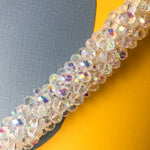 8mm Transparent AB Finish Faceted Rondelle Crystal