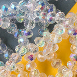 8mm Transparent AB Finish Faceted Rondelle Crystal