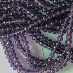 6mm Translucent Violet Faceted Chinese Crystal Rondelle Strand