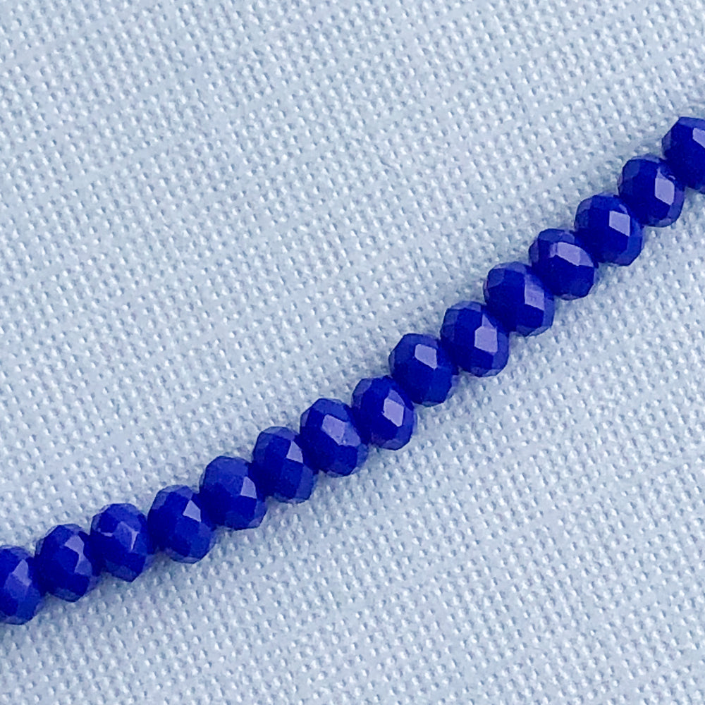 3mm Brilliant Cobalt Opaque Faceted Chinese Crystal Strand