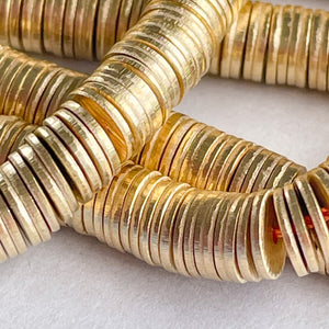 6mm Brushed Brass Heishi Disc Strand