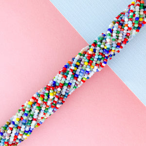 3mm Multicolor Candy Faceted Chinese Crystal Rondelle Strand