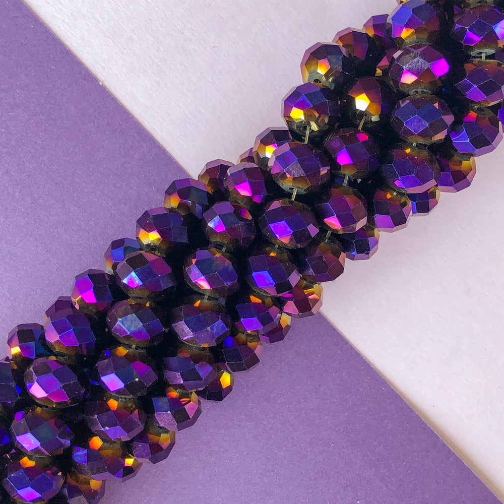 12mm Mystic Purple Chinese Crystal Strand