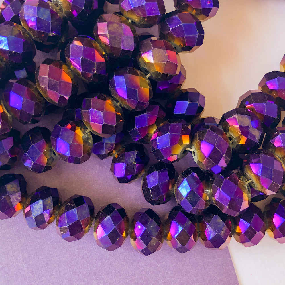 12mm Mystic Purple Chinese Crystal Strand