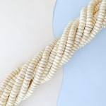 8mm Beige Wood Rondelle Strand