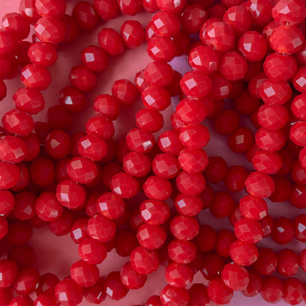 8mm Bright Red Faceted Chinese Crystal Strand - Beads, Inc.